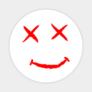 R.I.P. Happy Face Funny Red Print Magnet